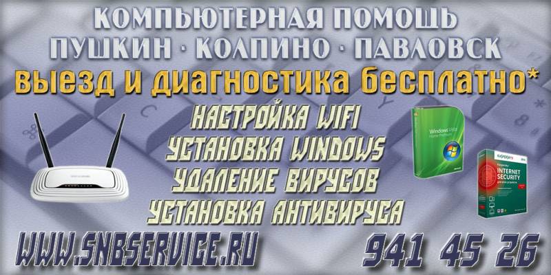 Компьютерная помощь в Пушкине, Колпино, Павловске